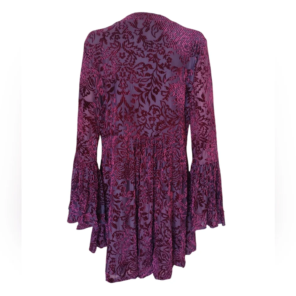 The Pyramid Collection dress Large L velvet burnout whimsigoth Bell sleeve Goth - Picture 3 of 11